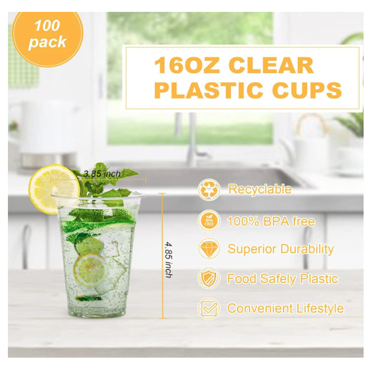 Custom Printed Disposable Plastic Cup 2oz 4oz 6oz 8oz Compostable Clear Cups