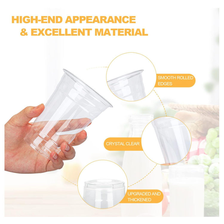 Custom Printed Disposable Plastic Cup 2oz 4oz 6oz 8oz Compostable Clear Cups