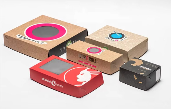 BAP Free Customized Paper Box Custom Printed Kraft Boxes For Sushi Cake Food Gift