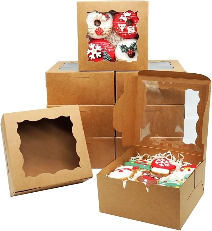 Square Custom Bakery Boxes Personalized Cake Boxes Durable Cardboard With Window