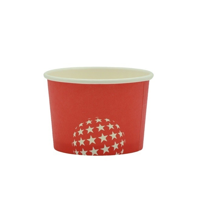 4Oz PE Coated  Paper Sundae Cups Disposable Ice Cream Pots SGS