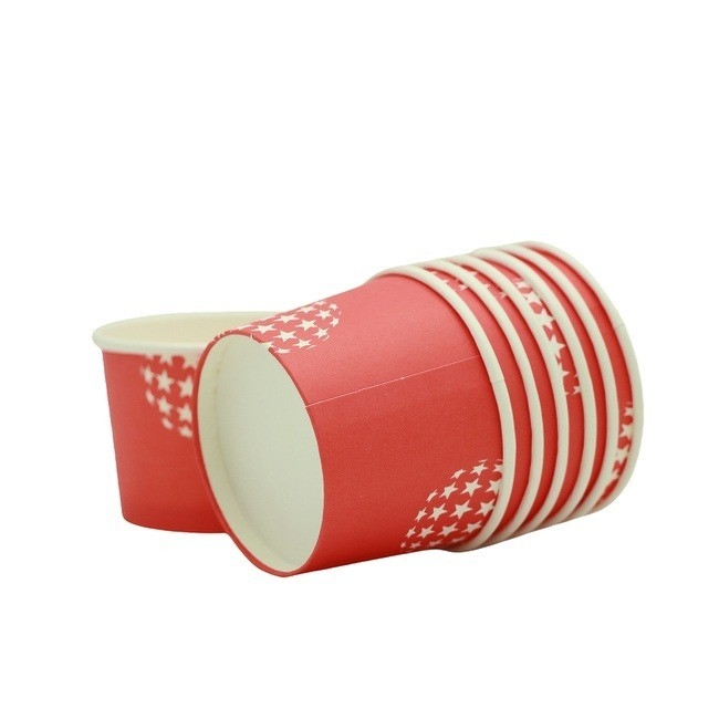 4Oz PE Coated  Paper Sundae Cups Disposable Ice Cream Pots SGS
