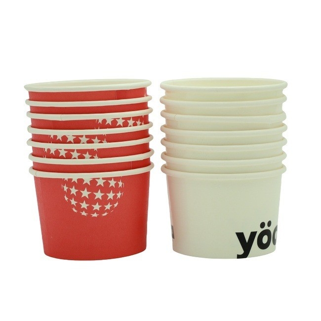 4 Oz Disposable Ice Cream Bowls White Eco Friendly Frozen Yogurt Cup