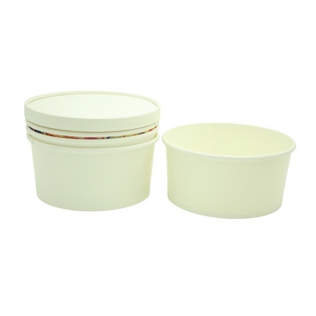 Waterproof  Disposable Paper Bowl Durable 1500ml With Lid OEM