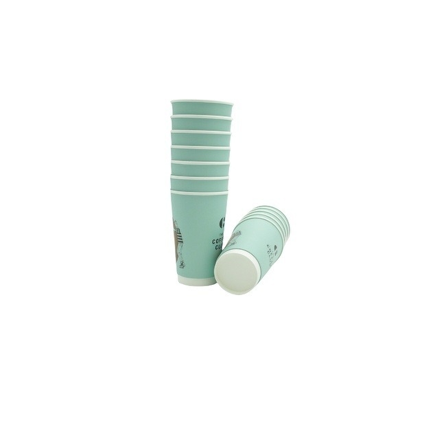 Disposable Blue Paper Coffee Cup For Hot Liquid Chocolate Juice Hot Beverage Drinkings