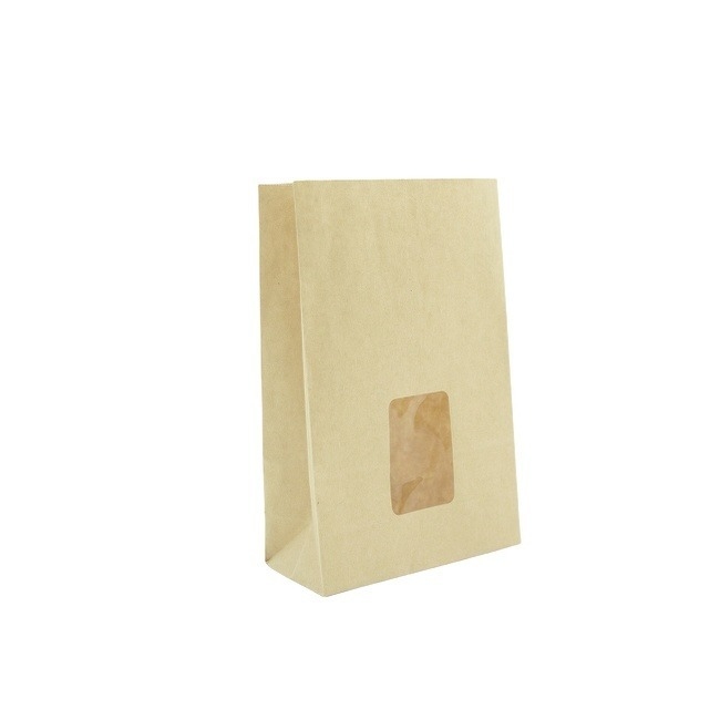 Eco Friendly Disposable Bread Bags Paper Baguette Bread Bags With Window