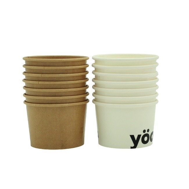 Brown Biodegradable Soup Cups 12 Oz Paper Food Container For Christmas Thanksgiving