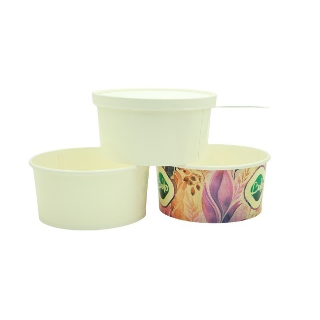 Anti Spill Paper Soup Cup Oil Proof 4oz-80oz For Restaurants