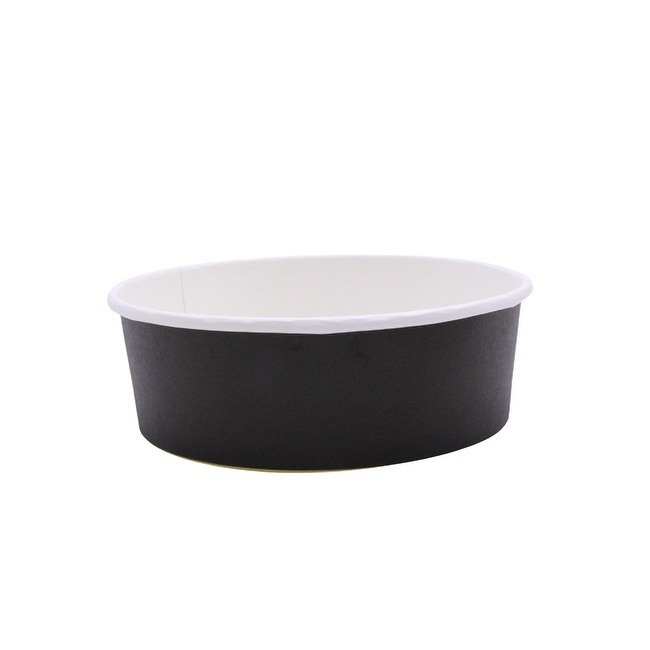 16oz Disposable Dessert Bowls, Ideal for Hot or Cold Food, Party Supplies Treat Cups for Sundae, Frozen Yogurt, Soup, Black Customized
