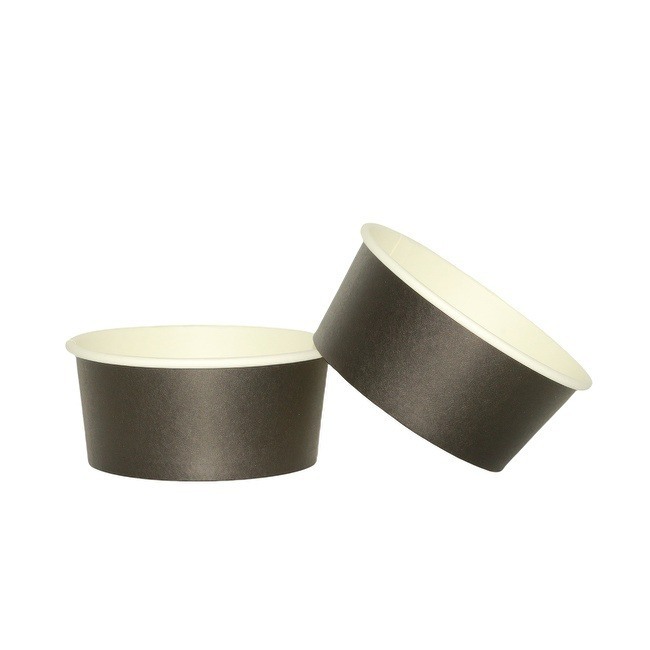 16oz Disposable Dessert Bowls, Ideal for Hot or Cold Food, Party Supplies Treat Cups for Sundae, Frozen Yogurt, Soup, Black Customized