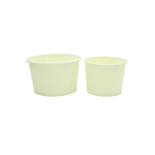White Disposable Ice Cream Cups, 12 Ounce,  Round Paper Bowls for Ice Cream and Desserts, Suitable for Hot and Cold Applications