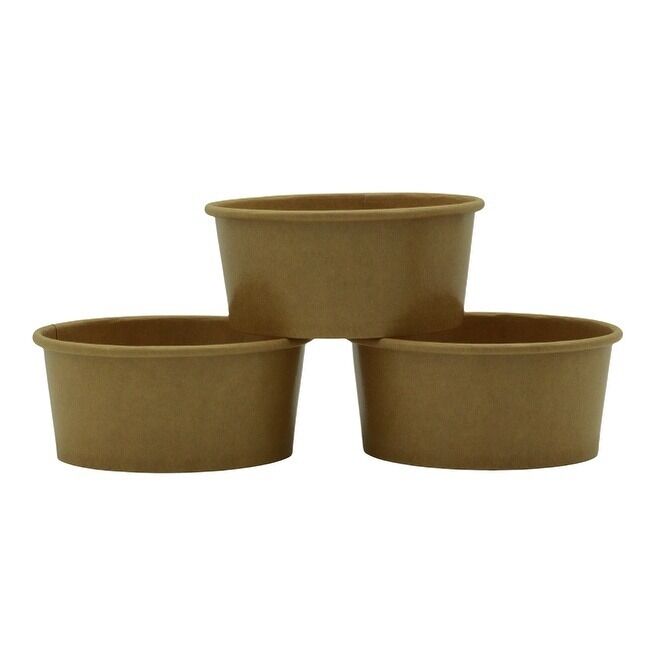 OEM Customized Brown Kraft 8 oz  Paper Food Containers for Hot and Cold Foods