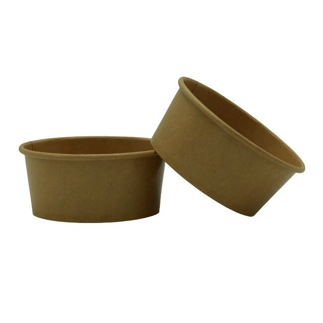 OEM Customized Brown Kraft 8 oz  Paper Food Containers for Hot and Cold Foods