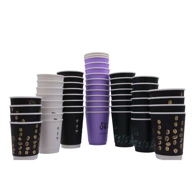 16 Oz Disposable Paper Coffee Cups Cups for Hot or Cold Beverage 