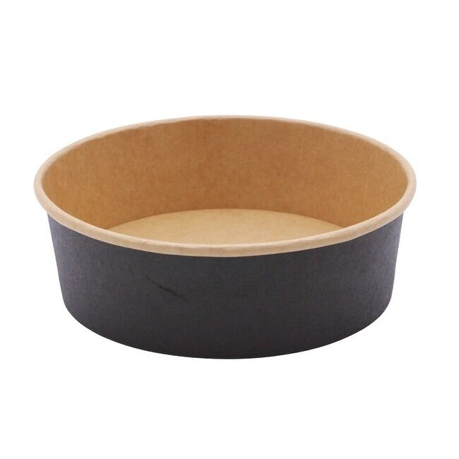 20OZ Black Disposable Dessert Bowls for Hot or Cold Food Paper Snack Containers for Sundae Frozen Yogurt Soup