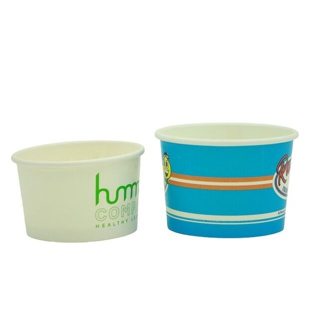 Disposable Dessert Paper Bowls 8 Ounce for Hot or Cold Food Sundae Frozen Yogurt Soup