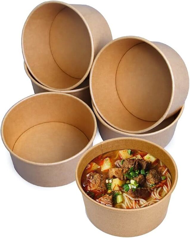 1100ML 35OZ Large Paper Bowls Disposable Salad Bowls Party Supplies for Hot Cold Food Soup