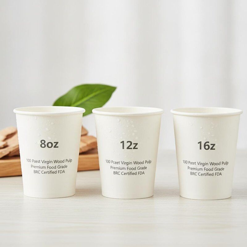 100 Percent Virgin Wood Pulp Paper Cup Premium Food Grade BRC Certified FDA 8oz 12oz 16oz