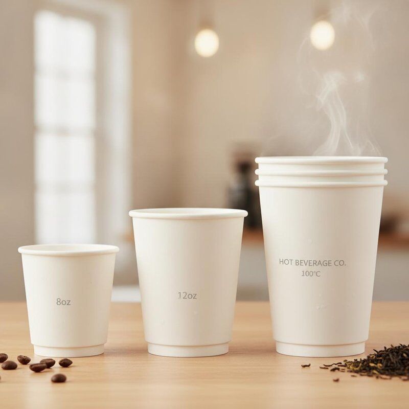 Food Grade Double PE Coated Paper Cup Heat Resistant 100C Hot Coffee Tea 8oz 10oz 12oz 16oz