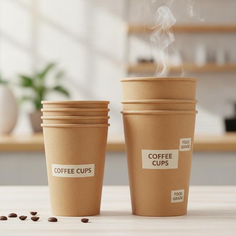 Virgin Wood Pulp Kraft Paper Cup Food Grade Thickened No Odor Transfer Coffee 8oz 12oz 16oz