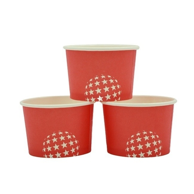 Cangkir Kertas Es Krim 4oz 120ml Wadah Makanan Ringan Mangkuk Kertas Yogurt Beku