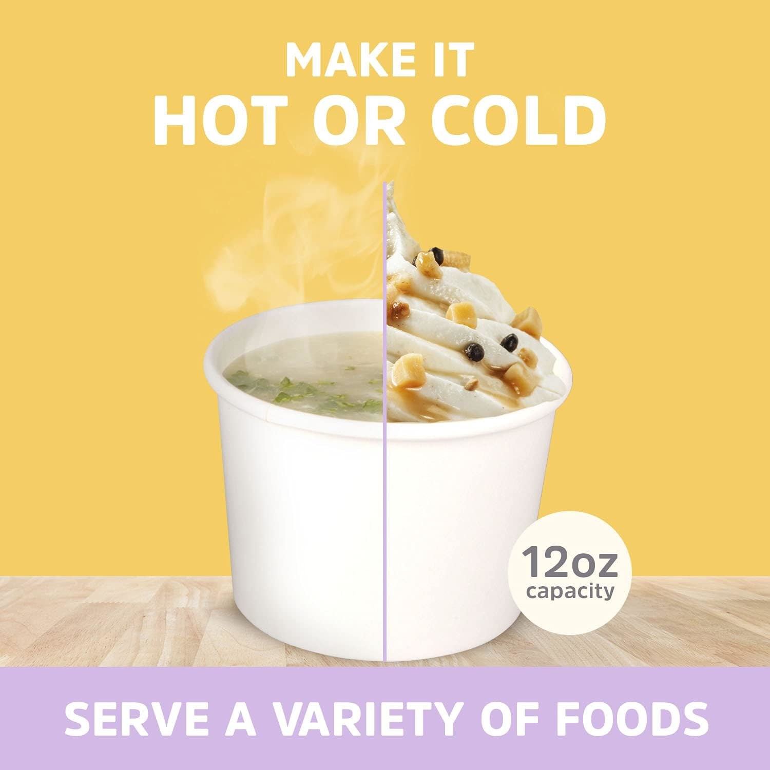 Eco Friendly Sturdy 12oz Ice Cream Cups Paper Ice Cream Pots