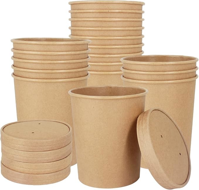 32oz Microwave Safe Disposable Hot Soup Containers Hot Soup Paper Bowl