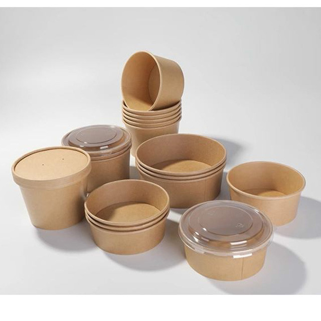 Picnic Disposable Paper Soup Bowls 18oz 26oz 32oz Eco Paper Bowls