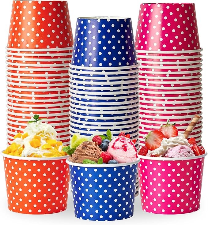 4oz-32oz Ice Cream Paper Cup Microwave Safe Leakproof With Customized Size