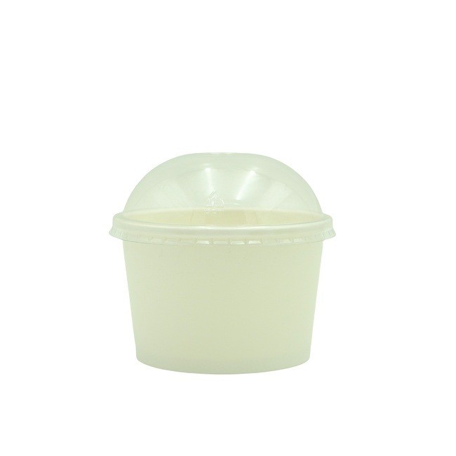 Customized Ice Cream Sundae Paper Cups Durable With Platisc Dome Lid
