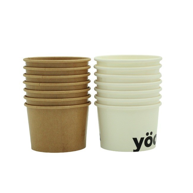 4 Oz Disposable Ice Cream Bowls White Eco Friendly Frozen Yogurt Cup