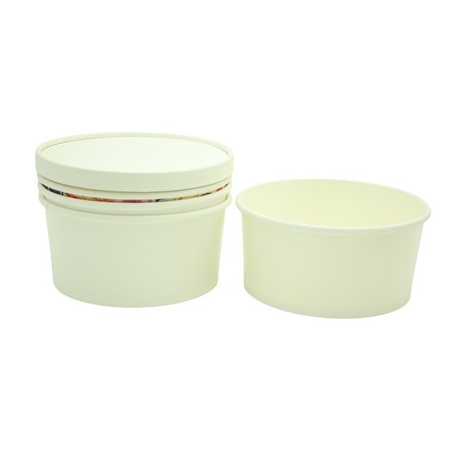 Waterproof  Disposable Paper Bowl Durable 1500ml With Lid OEM