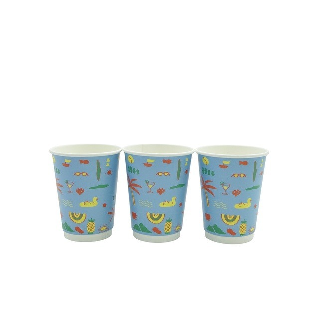 Biodegradable Eco Friendly Disposable Coffee Cups Printed Paper Cups With PLA Lined