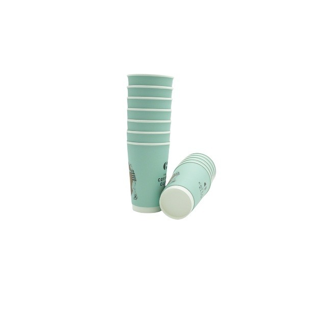 Disposable Blue Paper Coffee Cup For Hot Liquid Chocolate Juice Hot Beverage Drinkings