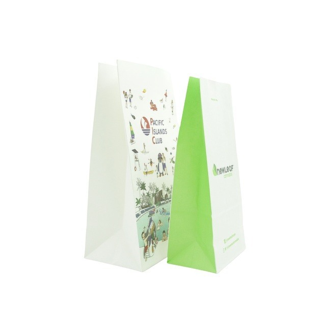 Customized Printing Bread Paper Bag White Grocery Lunch Bag Kraft Paper Bags 4Lb Capacity