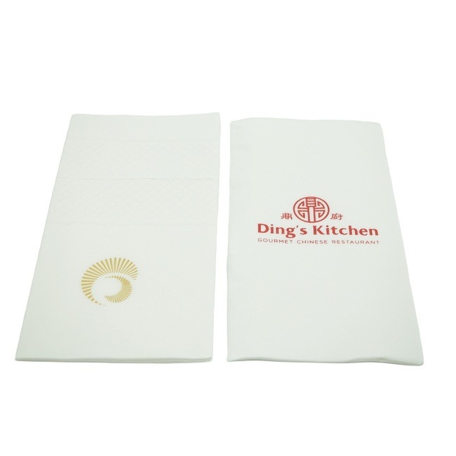 White Printed Paper Napkin Food Grade Comfortable 12x12 Inch SGS EU