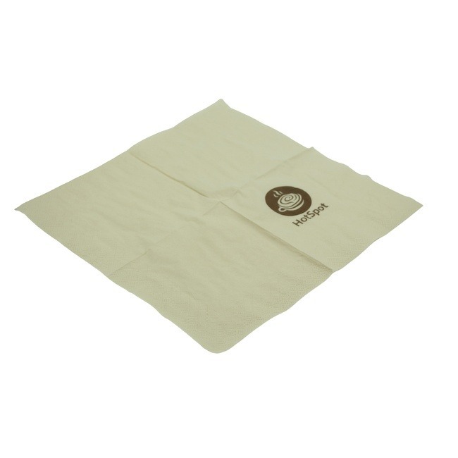 Compostable Printed Paper Napkin 13x13 Inch 2-Ply Eco Lunch Tissue Natural