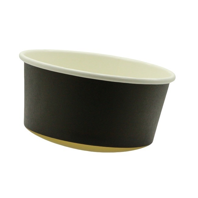 Black Heavy Duty Paper Bowls for Ice Cream, Hot Soup, Salad, Dessert, Cereals, Food 32 oz Extra Large Paper Bowls Leak Proof Disposable Hot Soup Bowls Bulk Large Salads Bowls