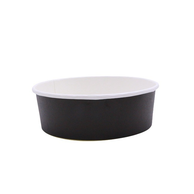 16oz Disposable Dessert Bowls, Ideal for Hot or Cold Food, Party Supplies Treat Cups for Sundae, Frozen Yogurt, Soup, Black Customized