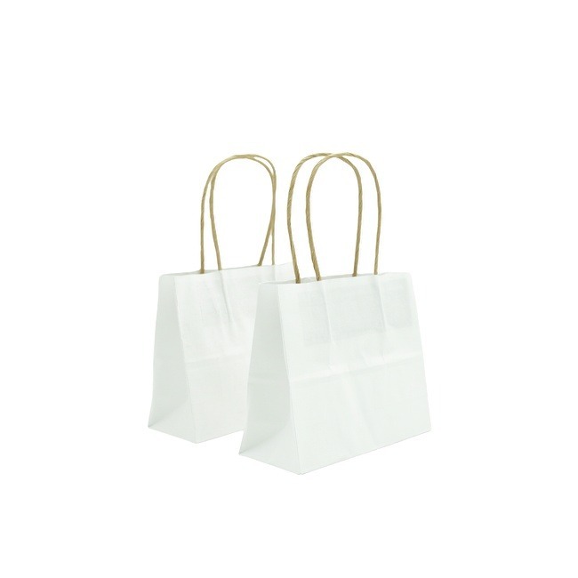 OEM Customized Gift Bags 8x4.25x10.5 Brown Paper Gift Bags with Handles Bulk for Wedding, Party Favor, Grocery, Shopping, Retail, Merchandise Medium Kraft Paper Sacks