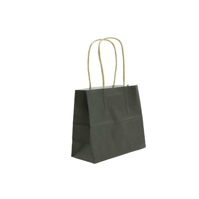 OEM Black Paper Gift Bags for Small Business 8x4.25x10'' or Customized Paper Bags with Handles