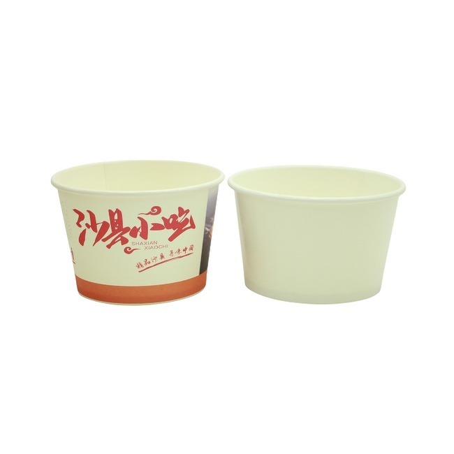 12 OZ Customized Ice Cream Soup Cups Paper Disposable Sundae Bowls Kraft Paper Hot Cold Snack Yogurt Dessert Small Cups for Ice Cream Baby Shower Party Supplies, Brown Disposable Bowls