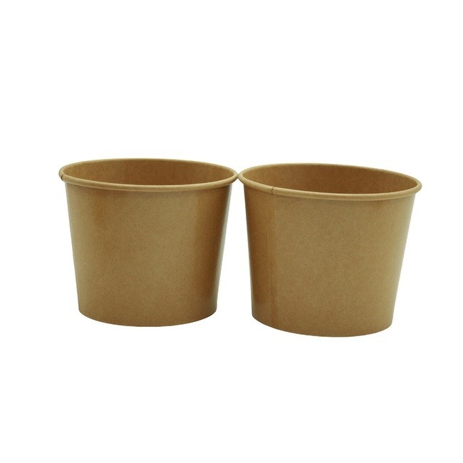 OEM Customized Brown Kraft 8 oz  Paper Food Containers for Hot and Cold Foods
