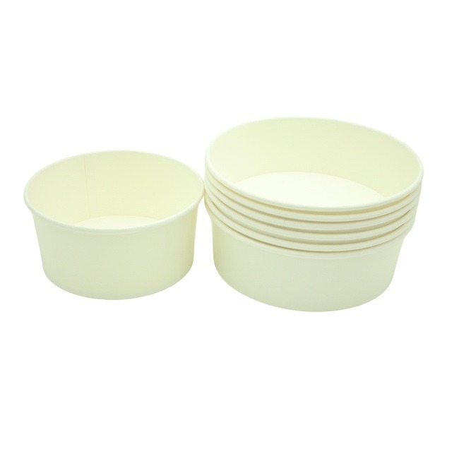  White 250ml 8oz Paper Soup Containers with Lids for Ice Cream Bowls Food Storage
