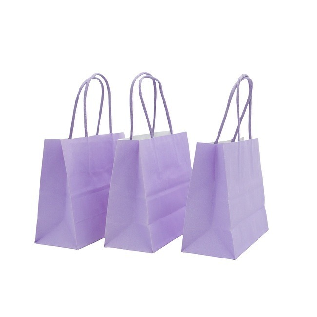 Customized Colorful Kraft Paper Gift Bags with Handles Gift Bags Bulk Medium Size Small Business Bags for Party