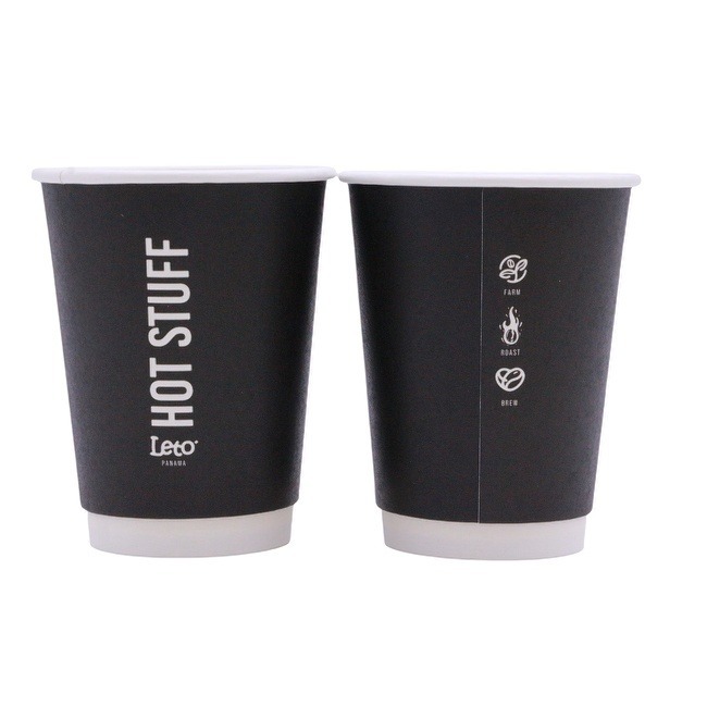 10 oz Disposable Black Paper Coffee Cup Hot/Cold Beverage Drinking Cups