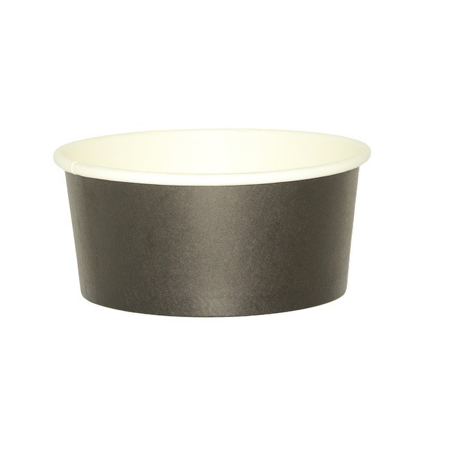 20OZ Black Disposable Dessert Bowls for Hot or Cold Food Paper Snack Containers for Sundae Frozen Yogurt Soup