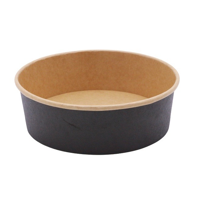 20OZ Black Disposable Dessert Bowls for Hot or Cold Food Paper Snack Containers for Sundae Frozen Yogurt Soup