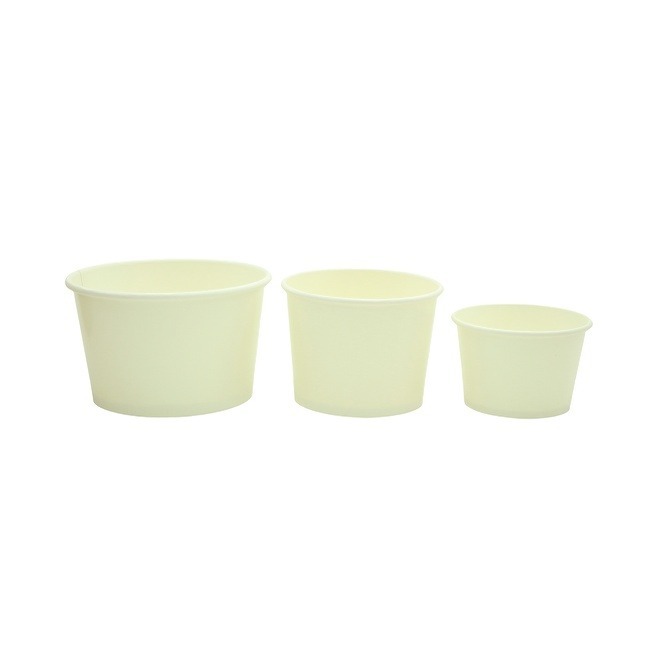 Medium 12 OZ Disposable White Ice Cream Cups with Lids Hot and Cold To Go Cups Paper Cup Takeout Food Container