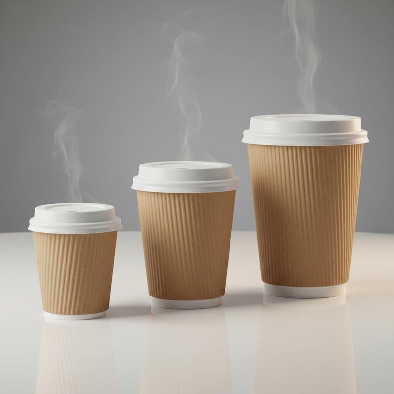 Double Wall Insulated Paper Coffee Cup Leak Proof Lid Hot Beverage Takeaway 8oz 12oz 16oz